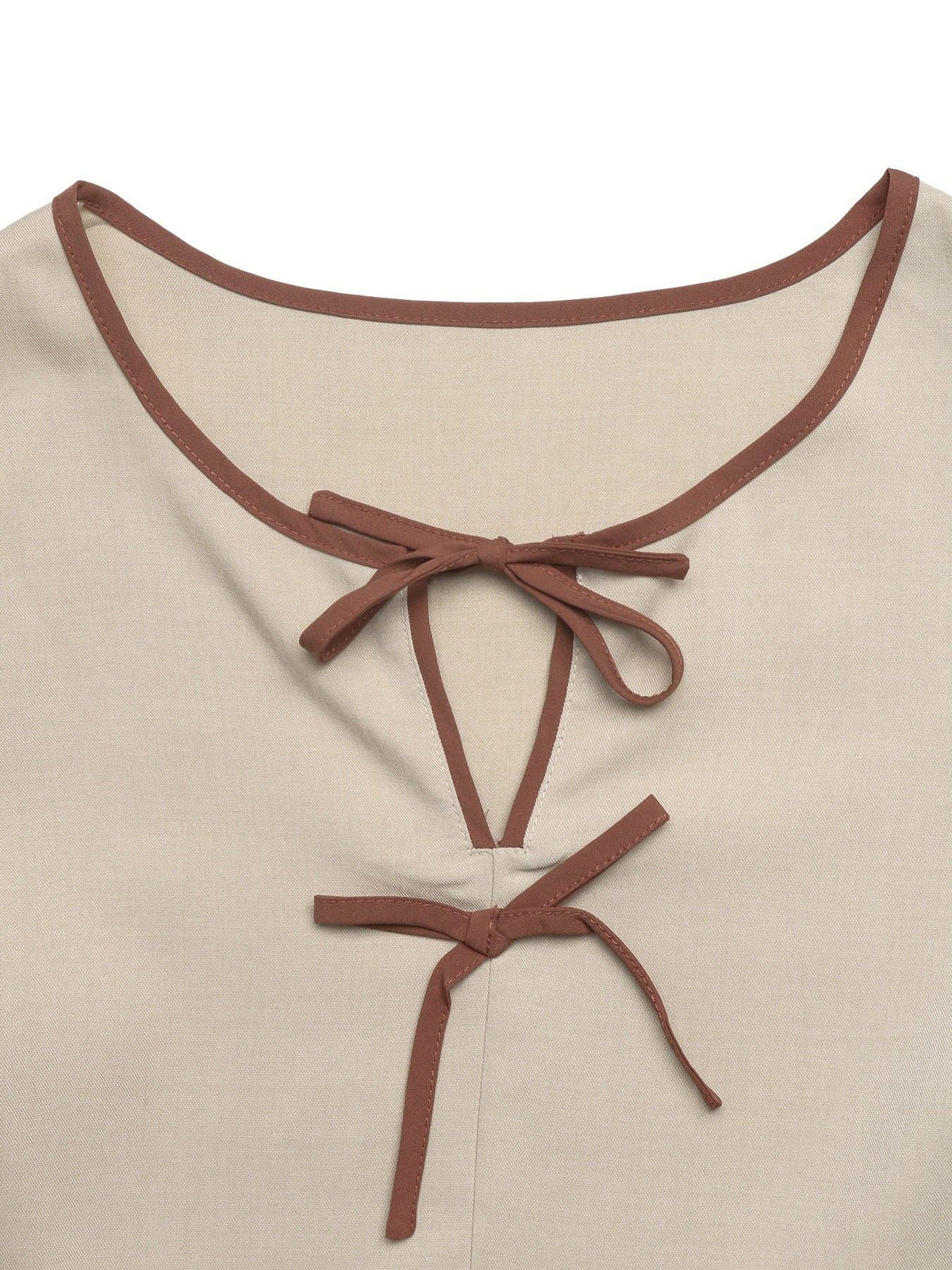 Sweetheart Bow Peplum Top-Oatmeal