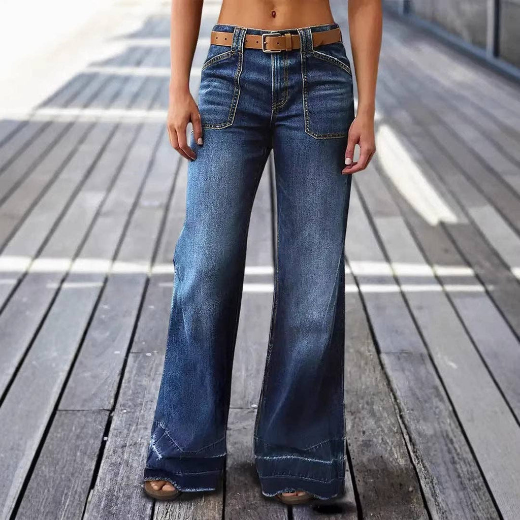 The Venice Wide-leg Flare Jeans-Vintage washed