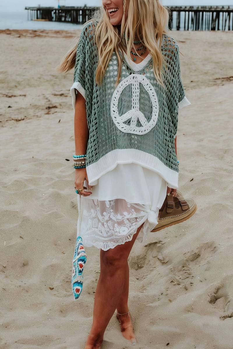 Feeling Free Peace Out Crochet Top