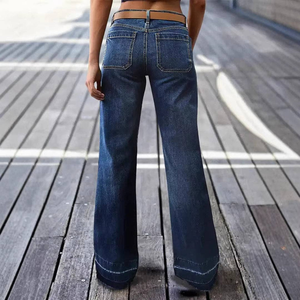 The Venice Wide-leg Flare Jeans-Vintage washed