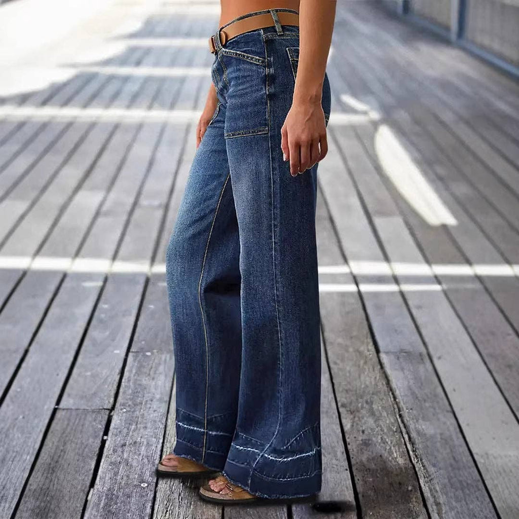 The Venice Wide-leg Flare Jeans-Vintage washed