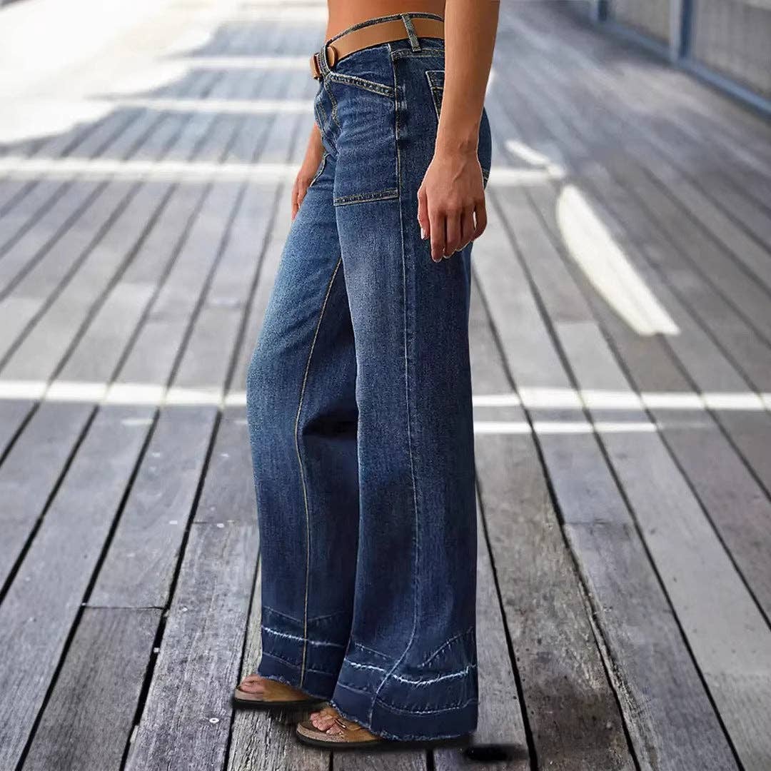 The Venice Wide-leg Flare Jeans-Vintage washed