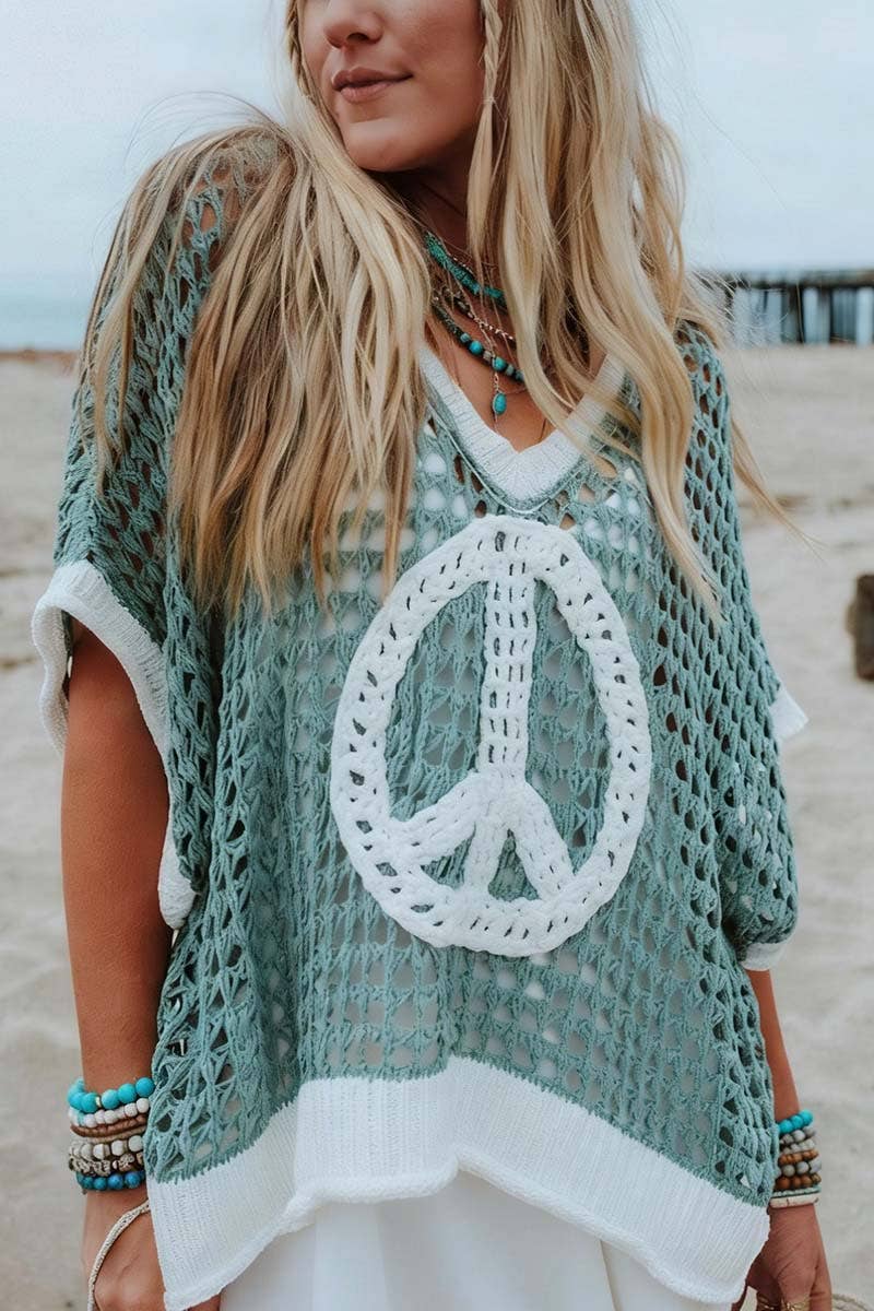 Feeling Free Peace Out Crochet Top