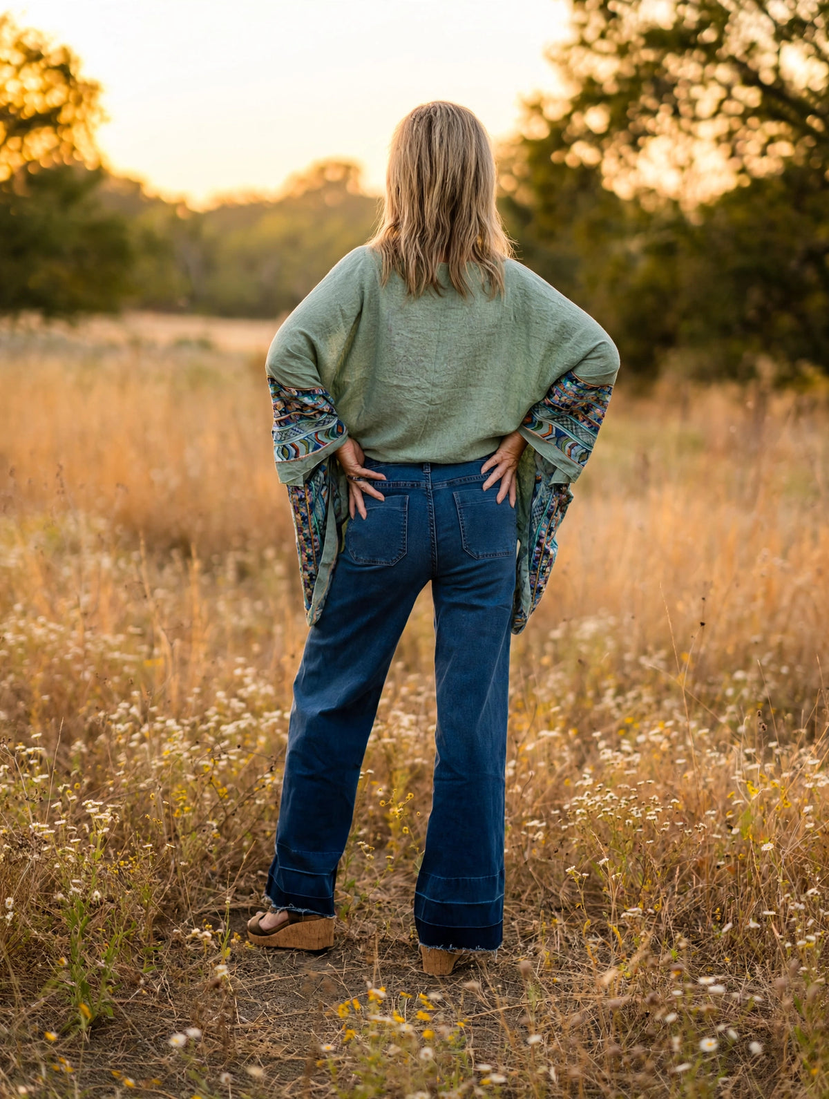 The Venice Wide-leg Flare Jeans-Vintage washed