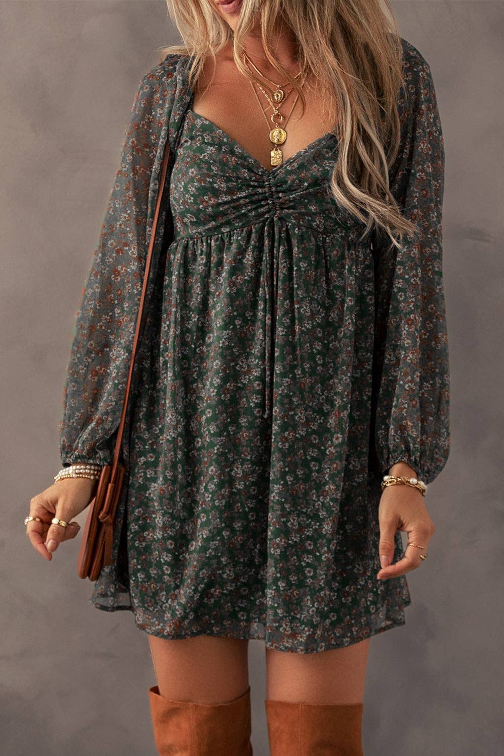 Willow Floral Puff Sleeve Baby Doll Dress