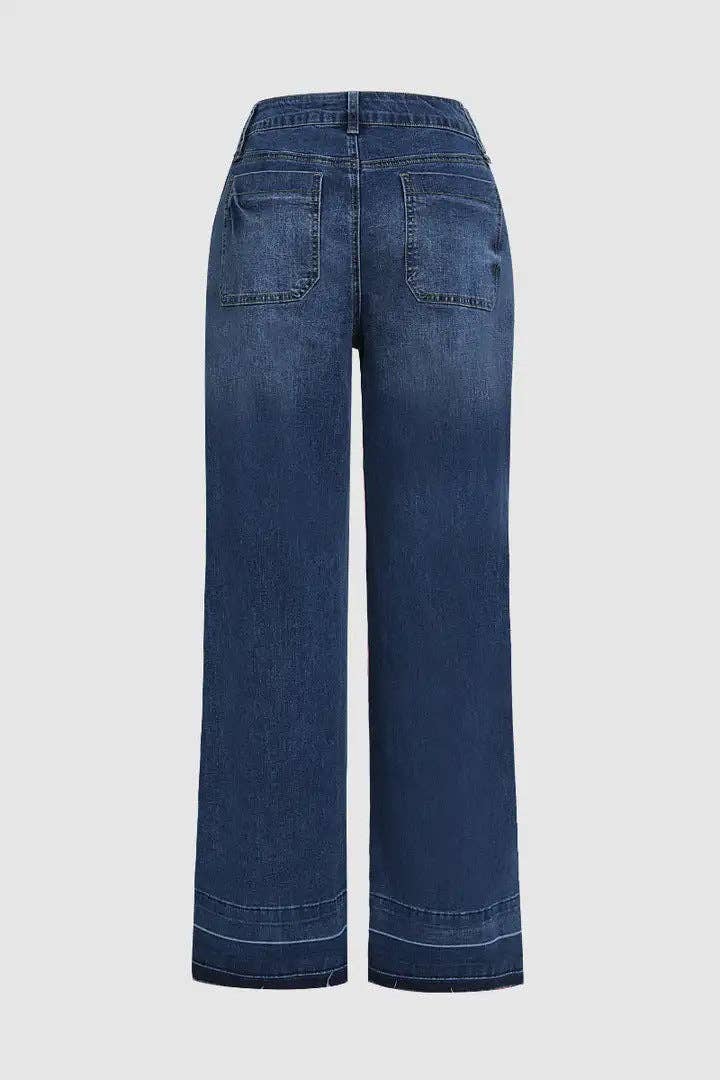 The Venice Wide-leg Flare Jeans-Vintage washed